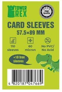 Протектори для карт Tower Rex (57,5 х 89 мм, Card Sleeves, 110 шт.) (STANDART) NMG03647 фото