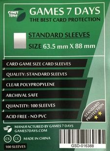 Протектори для карт Games7Days (63,5 х 88 мм, Card Game, 100 шт.) (STANDART) NMG03123 фото