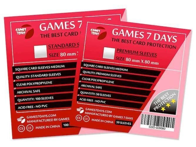 Протектори для карт Games7Days (80 х 80 мм, Square Medium, 100 шт.) (STANDART) NMG03134 фото